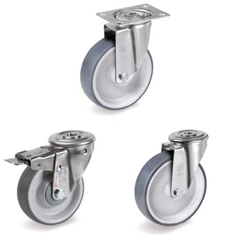 Thermoplastic rubber castors